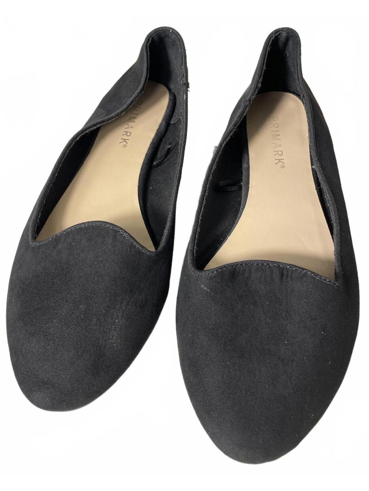 Primark Flats Dress Shoes Women's 7 Black Slip On Ballerina Casual Career Comfy